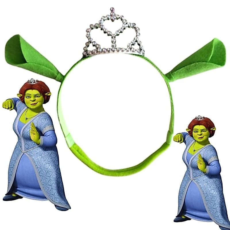 Tiara Fiona Shrek para bebê. Faixinha Fiona com coroa Sherek bebe. Tiara carnaval Fiona Fantasia Fiona para bebê.
