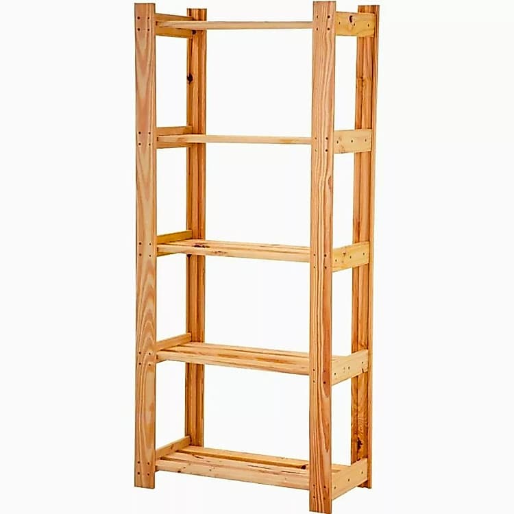 Estante de Madeira Pinus 5 Prateleiras – Perfeita para Lojas, Estoque e Organização Comercial!