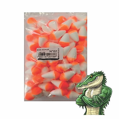 Boia de Isopor para Pesca nº 2 pacote com 100pç