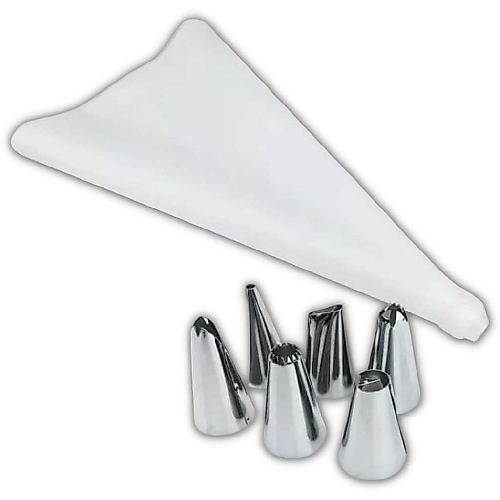 Saco manga de confeiteiro reutilizável Unyhome com 6 Bicos Inox para decoração bolo cupcake cobertur