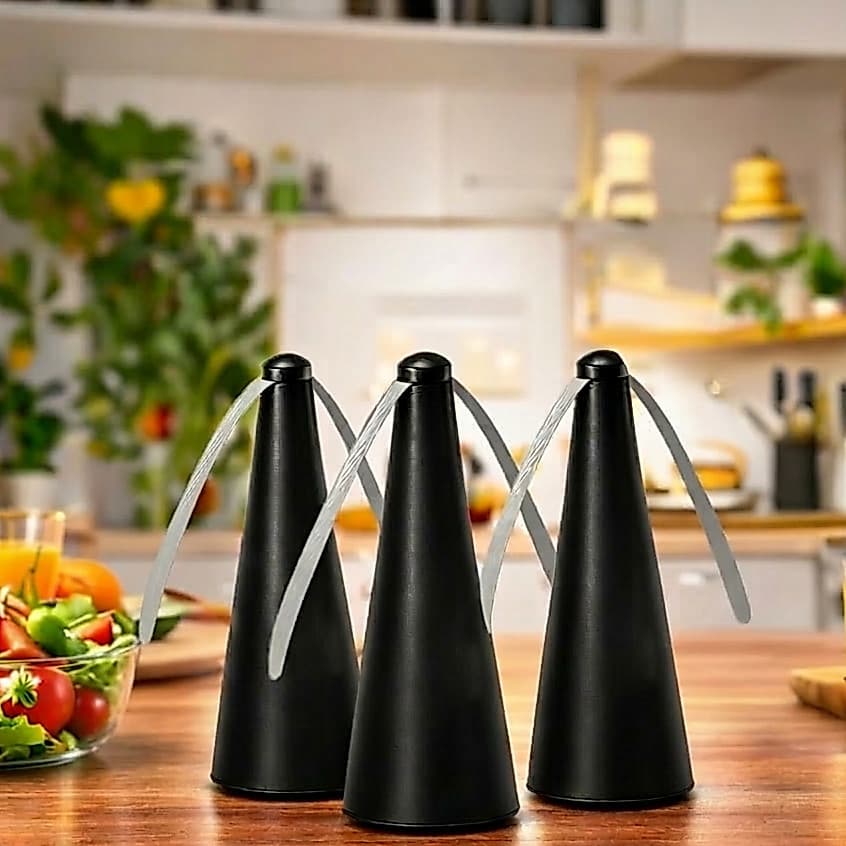 Kit Espanta Mosca Mini Ventilador Mesa Restaurante Cozinha Repelente a Pilha