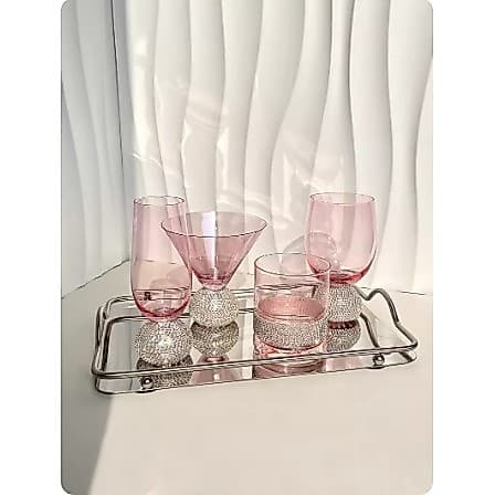 Novo produto luz luxo rosa diamante suco vidro doméstico copo de vinho tinto copo de cristal Cocktail copo de água