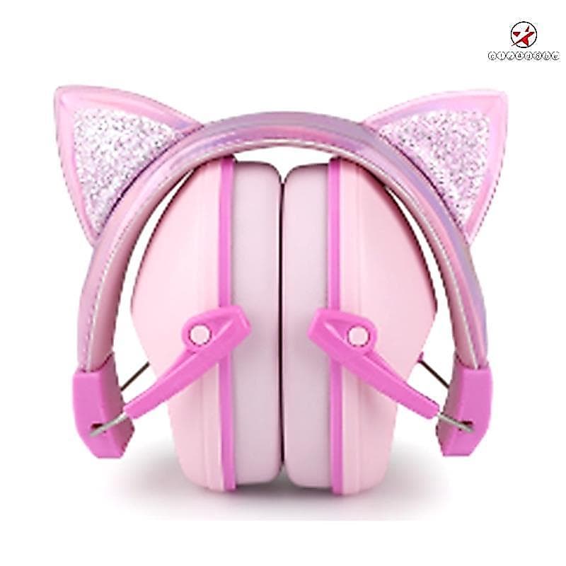 Orelhas De Gato Rosa Crianças Earmuffs Ajustável Anti-Ruído Protetor Auditivo Para Estudo E Sono Cancelamento De zctz4d8