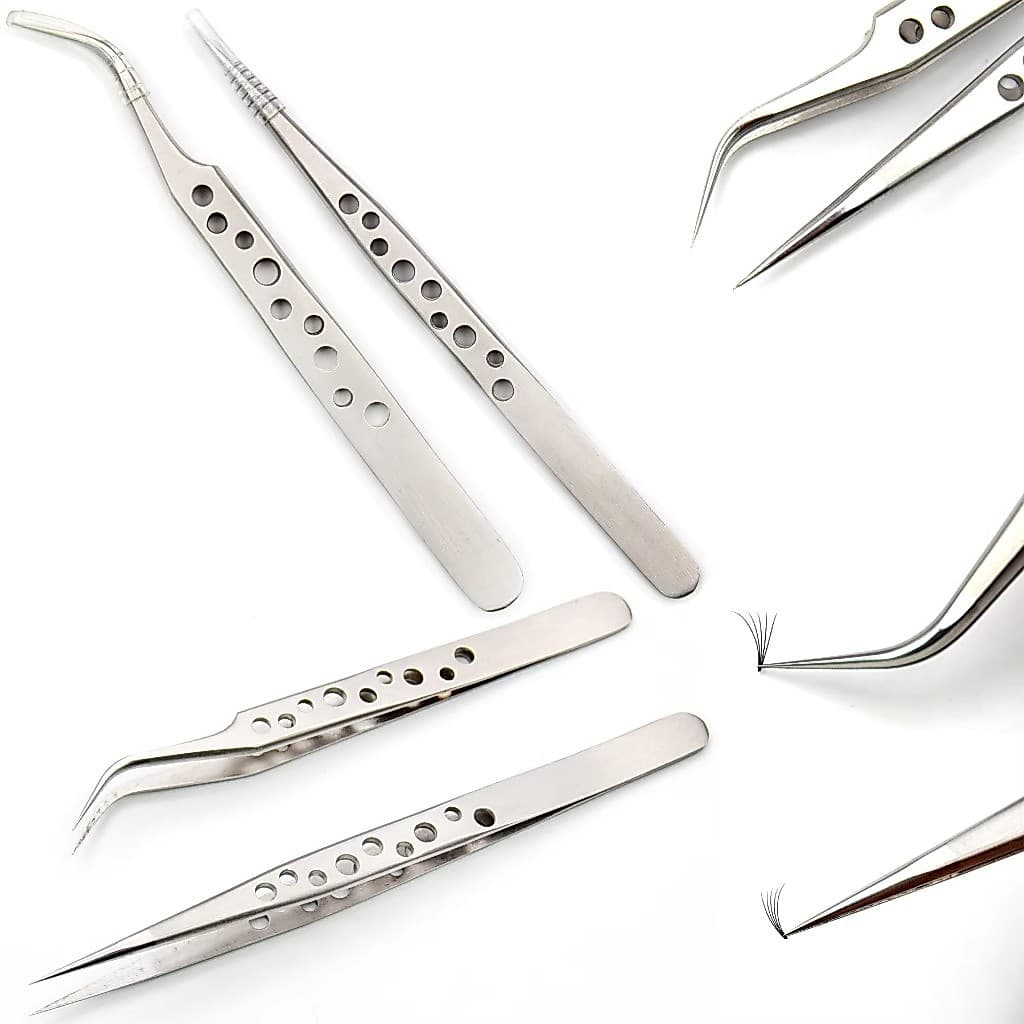 Vislash Pinça De Cílios 2 Pçs Maquiagem Profissional Pinças Pinzas Preciso Pincet Inoxidáveis Ferramentas De Unhas