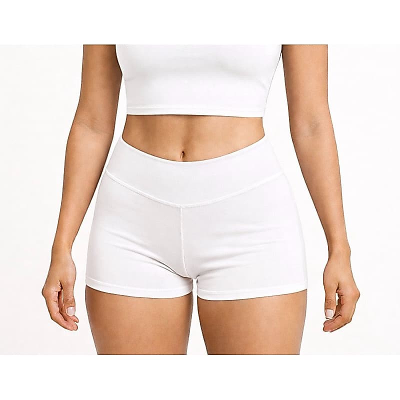 Shortinho Feminino Branco Moda Praia Piscina Verão Micro Short Segunda Pele Branco