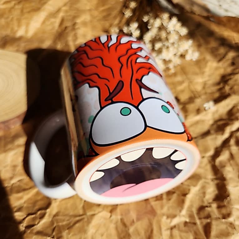 Caneca Taz, Scooby, Ansiedade, Cão coragem com Bocão no fundo 325ml, personagens, presentes