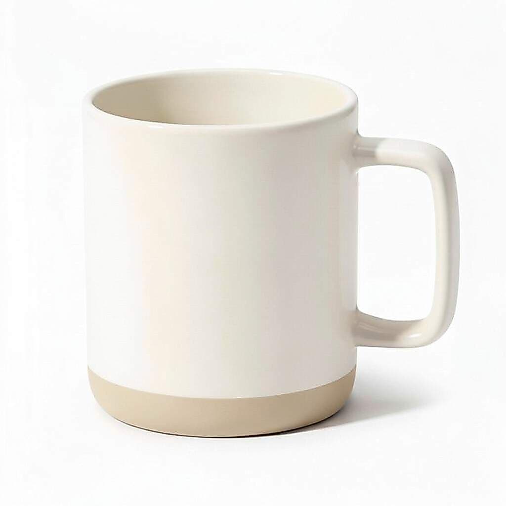 Caneca Cerâmica Crema Fosca Base Bege para Sublimação - 360ml
