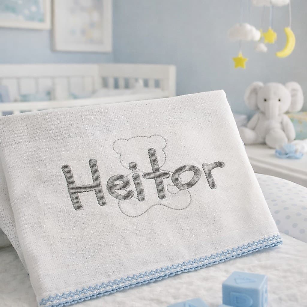 Fralda de Passeio Cremer bordada Personalizada Temas Menino Enxoval Bebê