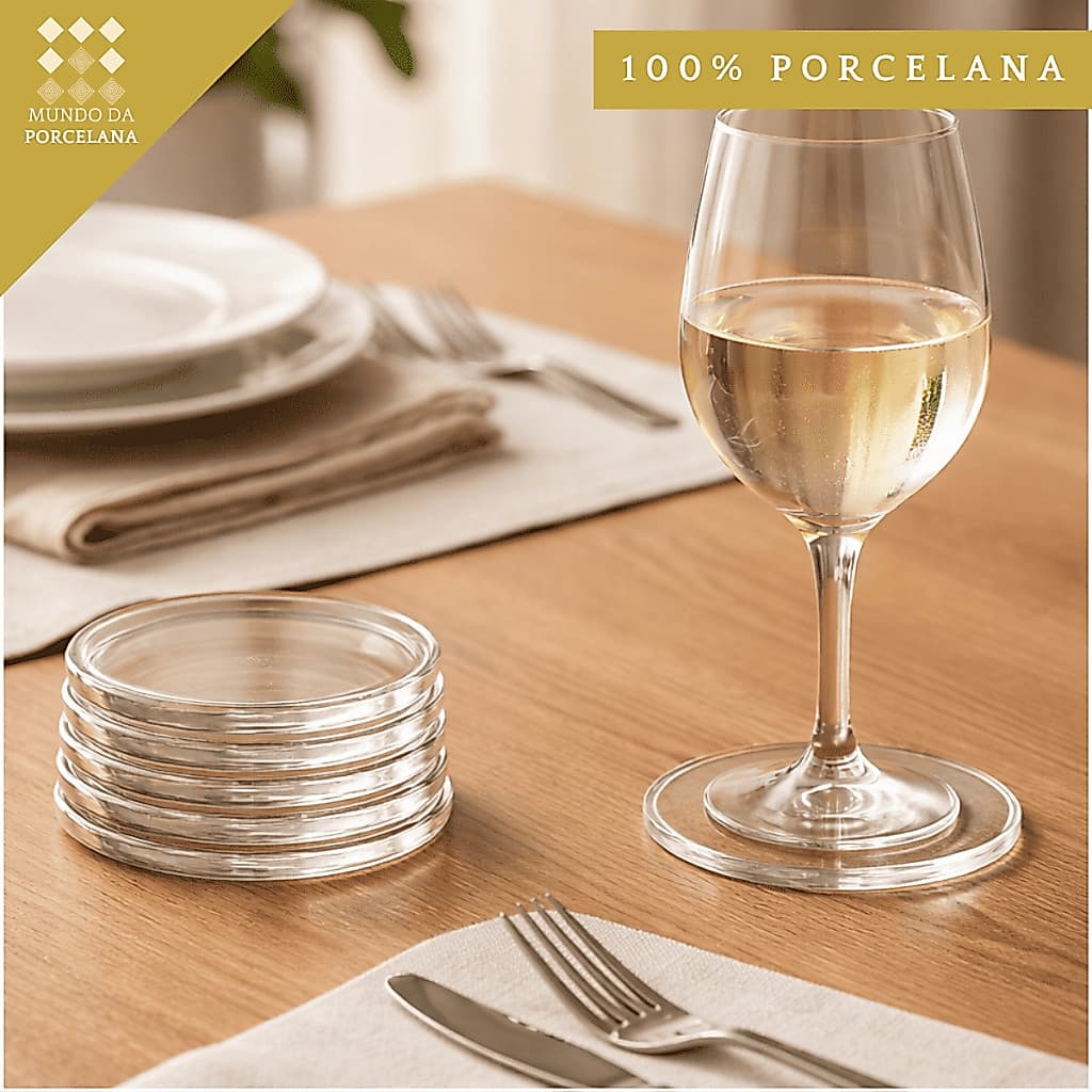 Kit Porta Copos Acrilico Descanso de Copo Moderno Para Taças Mesa Posta 6 Peças