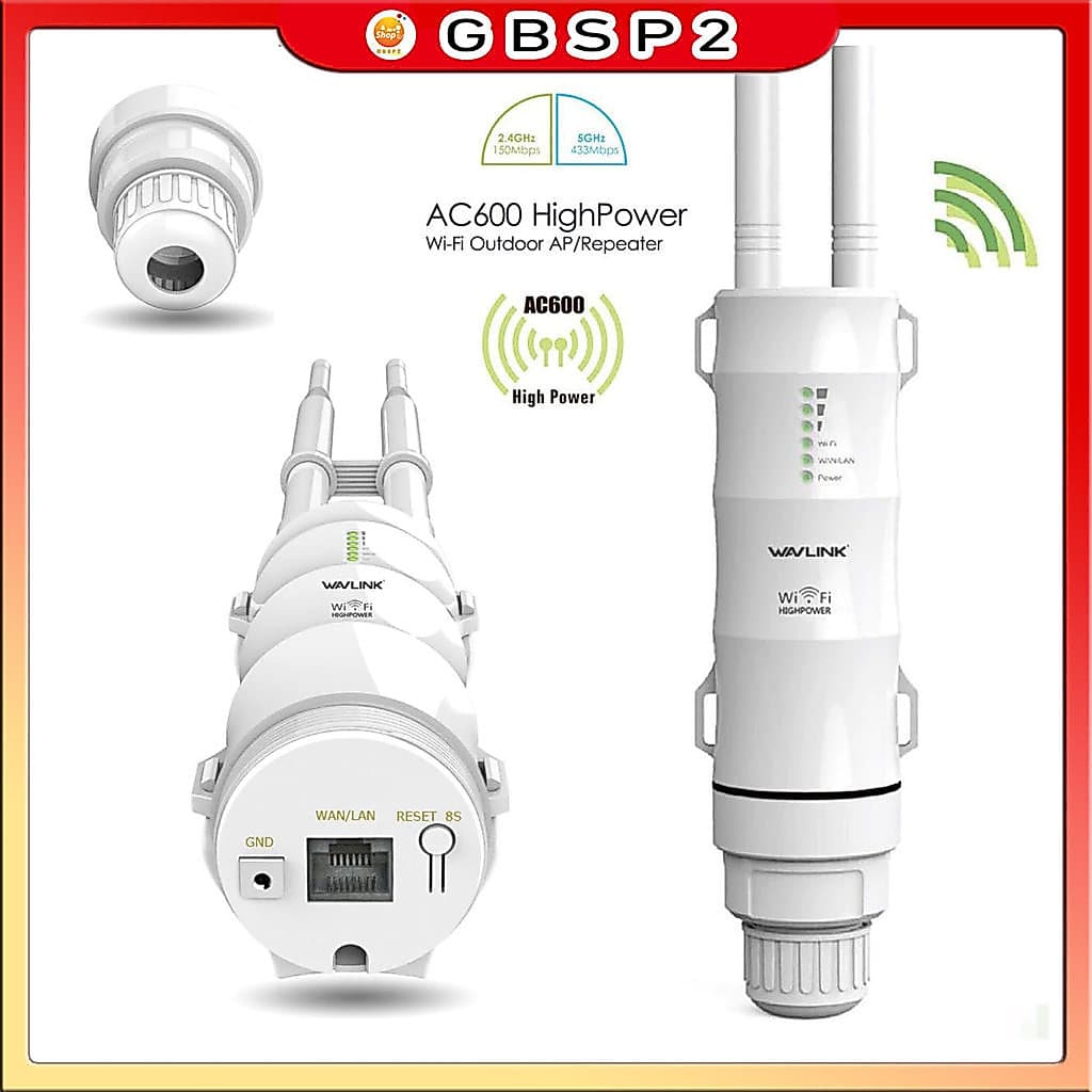 Roteador Repetidor Wifi Longo Alcance Externo Wavlink Ac600 2.4 / 5g Repetidor Externo Wifi AP Sem Fio De Alta Potência