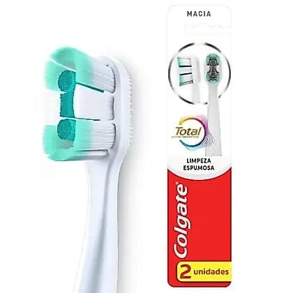Escova Dental Colgate Total Limpeza Espumosa Suave 2 unidades cores variadas.