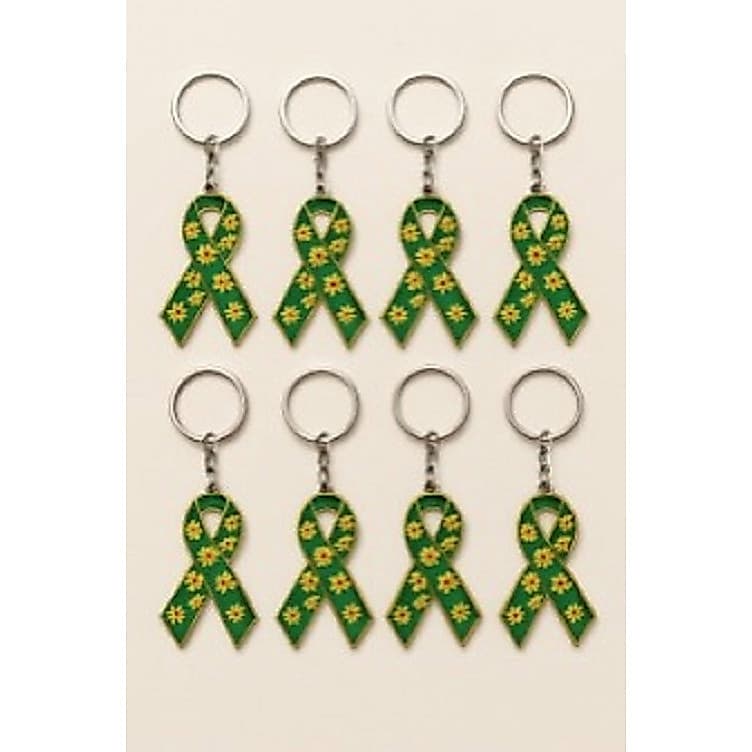 Kit com 10 Ou UNIDADE Chaveiros Laço Girassol – Autismo/TEA – 4,5 x 4,5 cm – Acompanha Correia