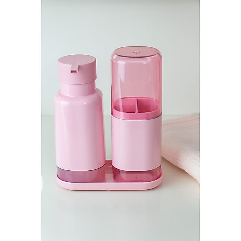Conjunto Banheiro 3 Peças Porta Sabonete, Porta Escovas e Bandeja Dual Ou Lavado