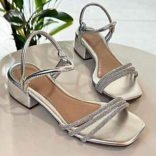 mega queima de estoque de inverno envio imediato Sandália salto bloco 4c strass saltinho de brilhante pedrinhas T3STS