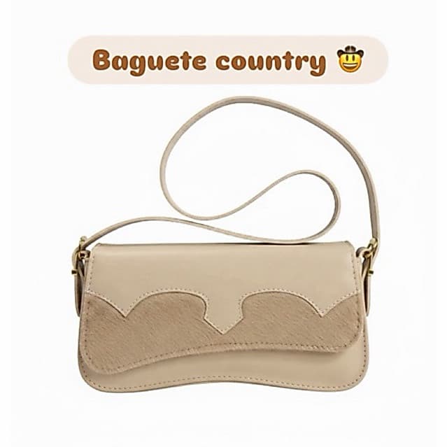 Bolsa Baguete de Ombro Feminina Country Boiadeira Estampa de Vaquinha