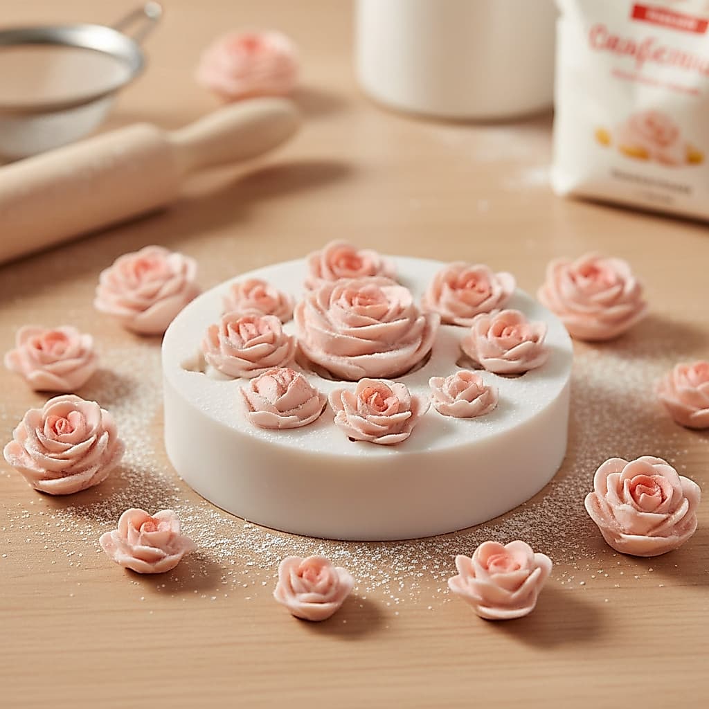 Molde Silicone Para Confeitaria Rosas 9 Tamanhos Diferentes Confeitaria Pasta Americana