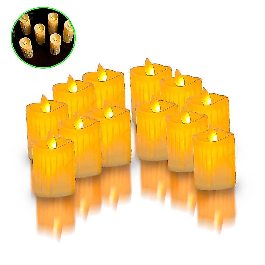 Velas Led Eletrônica Decorativa Amarela M 7cm + bateria Festa/Casamento/Decoração