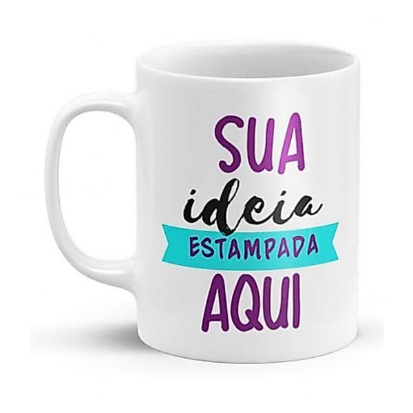 Caneca Personalizada de Porcelana 325ml com sua Foto e Frase ( MONTAMOS PRA VOCÊ ) - Alta Qualidade e Impressão