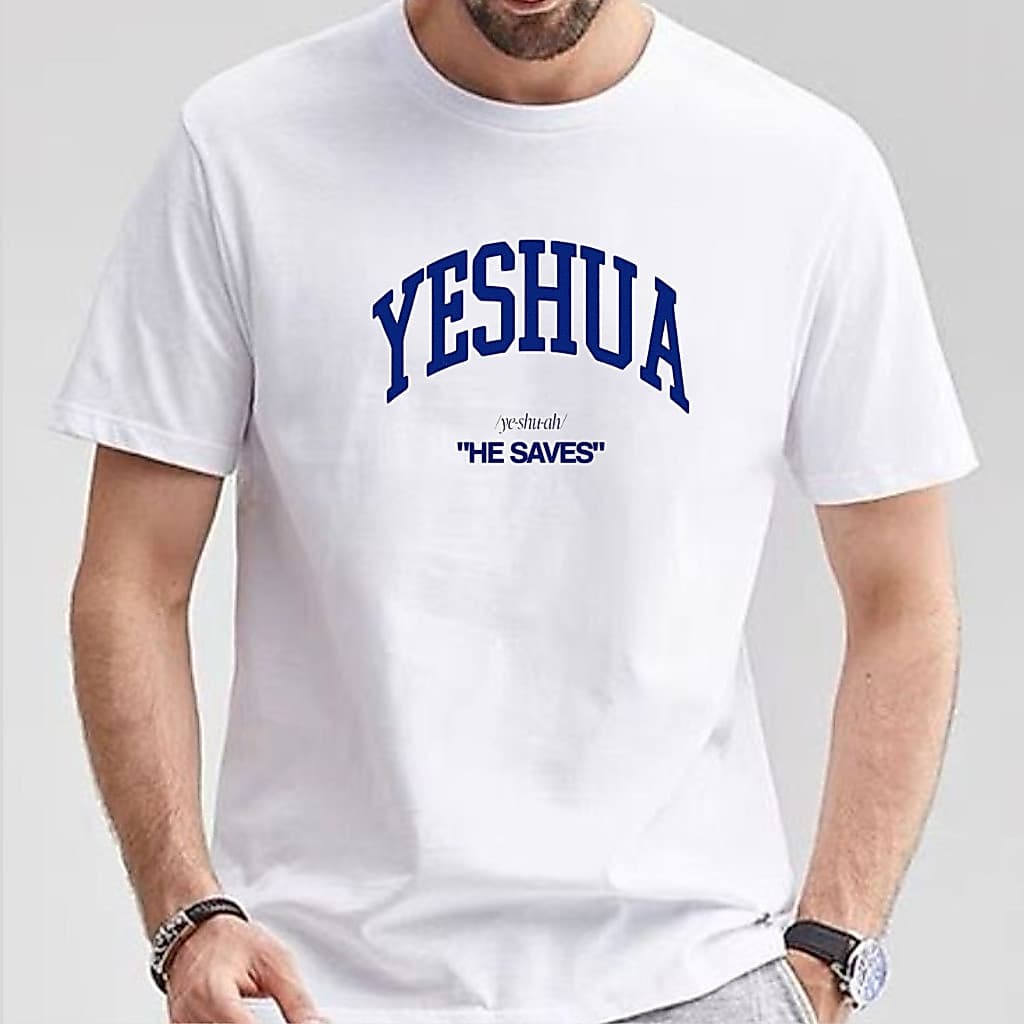 Camiseta Masculina 100% Algodão Estampada Yeshua Jesus Unissex