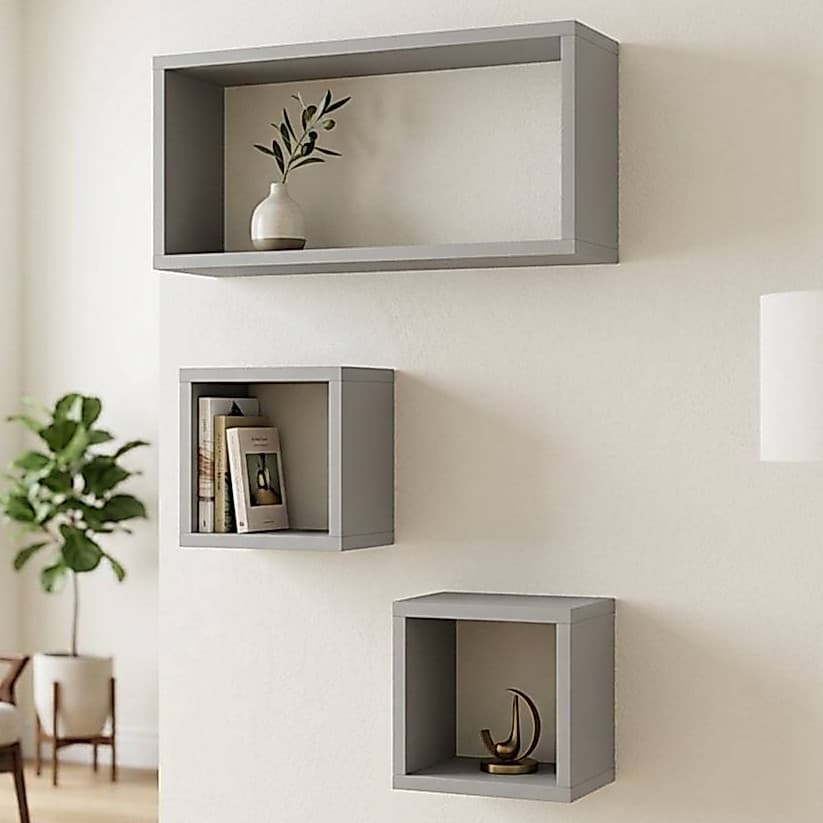 Kit 3 Nichos MDF Decoração Banheiro Cozinha Quarto