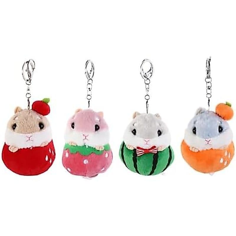Vctitil 4 Peças Conjunto De Chaveiro De Hamster De Pelúcia Da Moda , Decoração De Bolsa De Mochila Fofa , Criativo