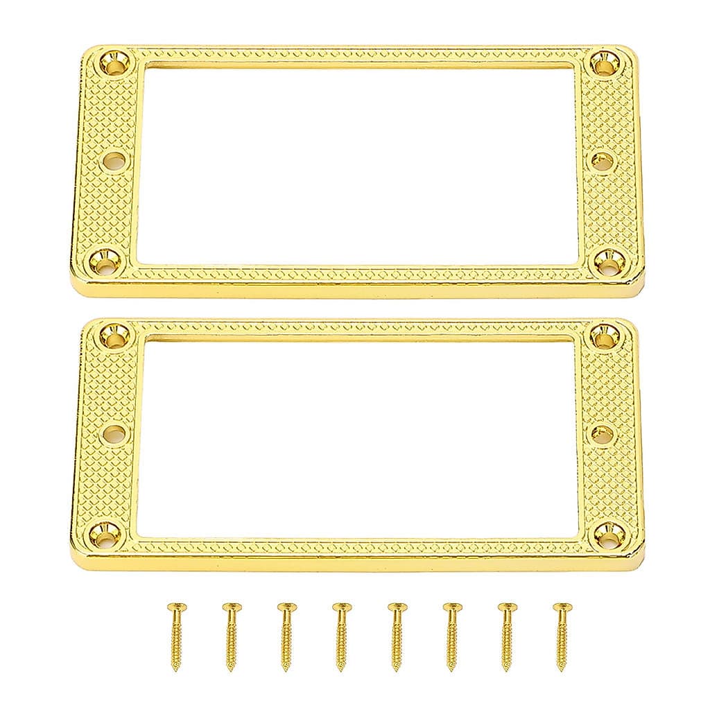 2 Pçs Quadro De Captador De Guitarra Elétrica Metal Ponte Pescoço Humbucker Capa Para LP Ouro