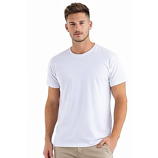 Camiseta Masculina Branca Lisa Básica 100% Algodão 30.1 Camisa T-shirt
