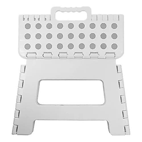 Banqueta Dobrável Multiuso Resistente Suporta 150kg Portátil Prática Branca
