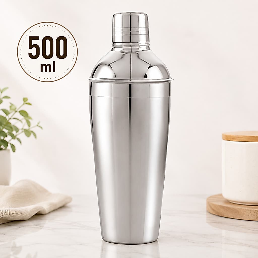 Coqueteleira Cobbler Aço Inox 500ml Com Filtro Para Drinks Caipirinha Batidas Bar