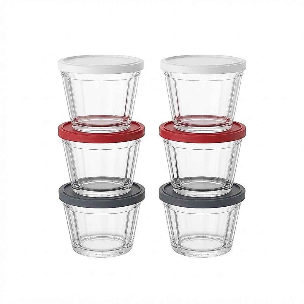 Tigela Americana 150ML Com Tampa Plástica 6 Unidades