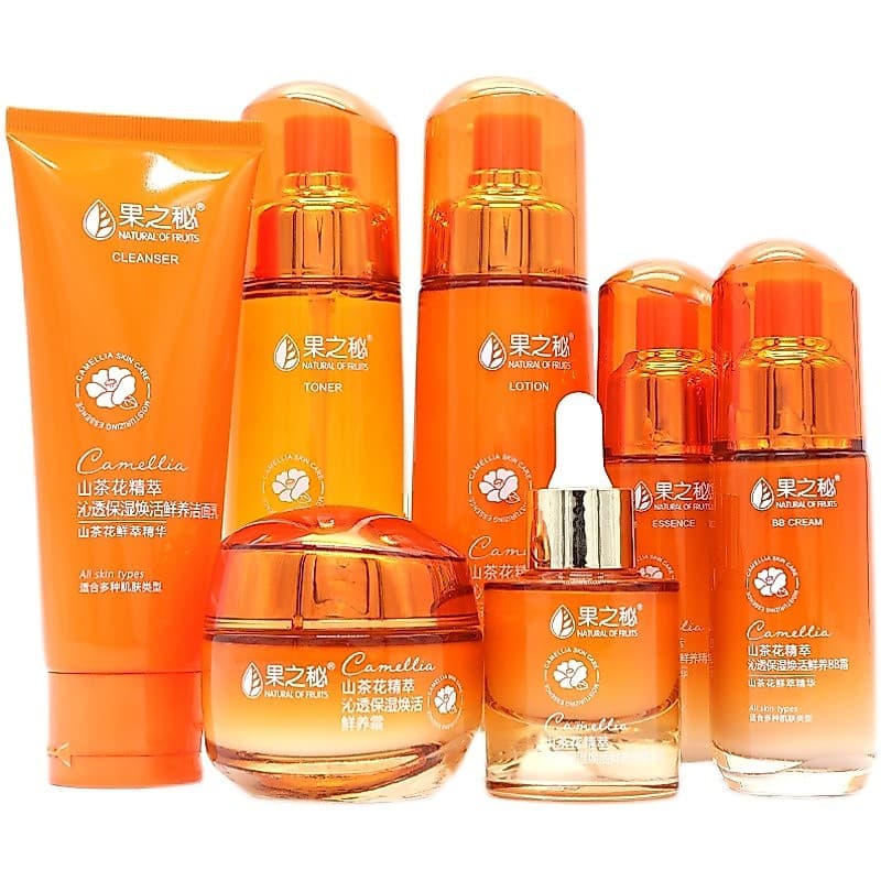 Frutas secretas planta de ervas camélia essência produto de cuidados com a pele conjunto feminino o sangue verm