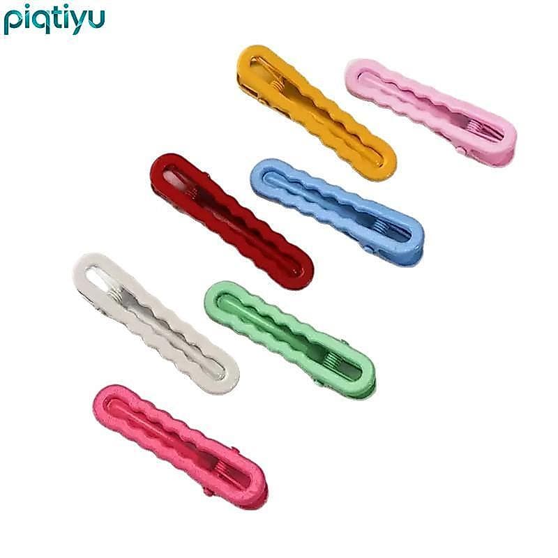 PIQTI Grampos De Cabelo 20 Peças Fosco Doce Cor Metal Oco Onda Para Meninas Acessórios De Penteado DIY