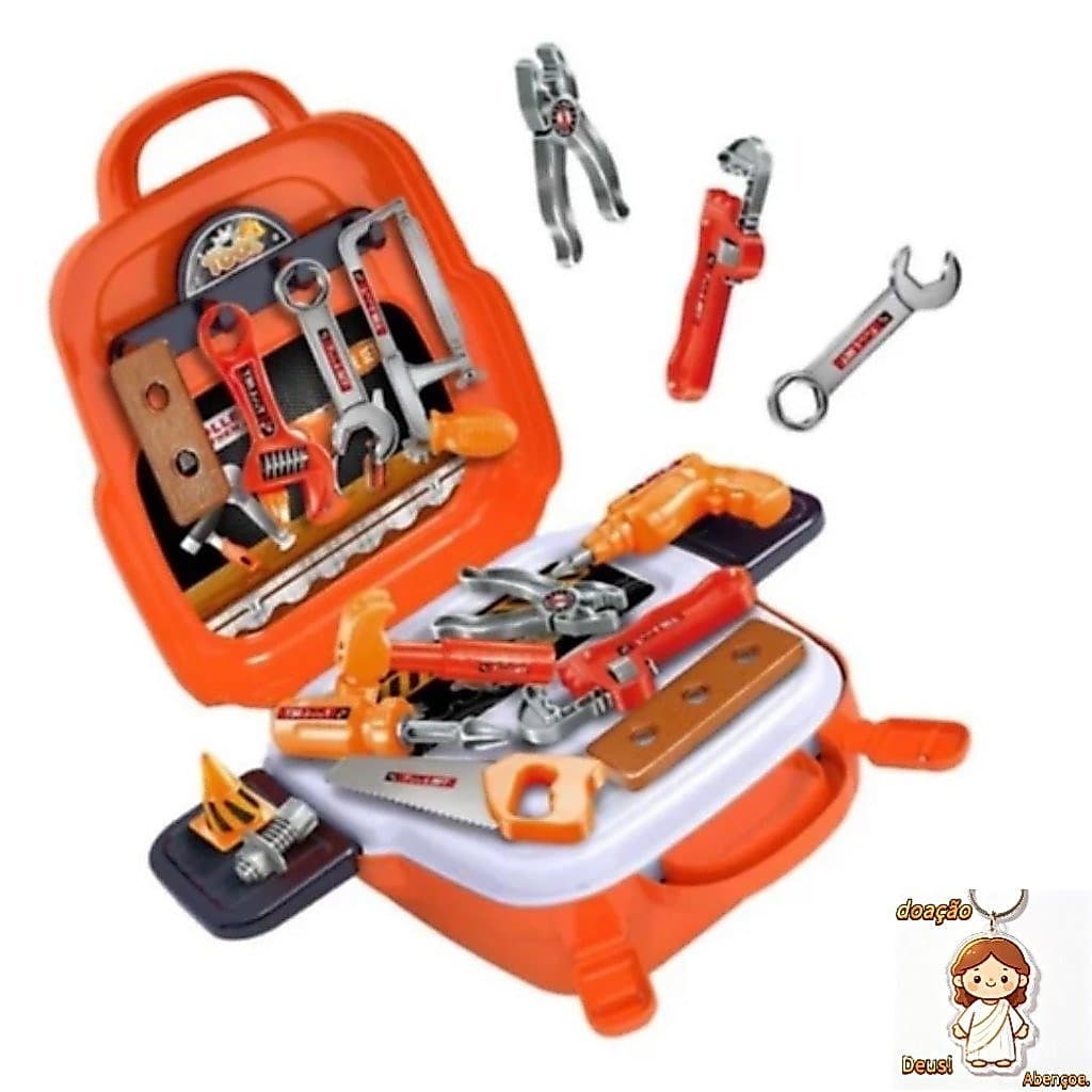 Kit Maleta de Ferramentas Infantil 22 Peças 3 em 1 Tools
