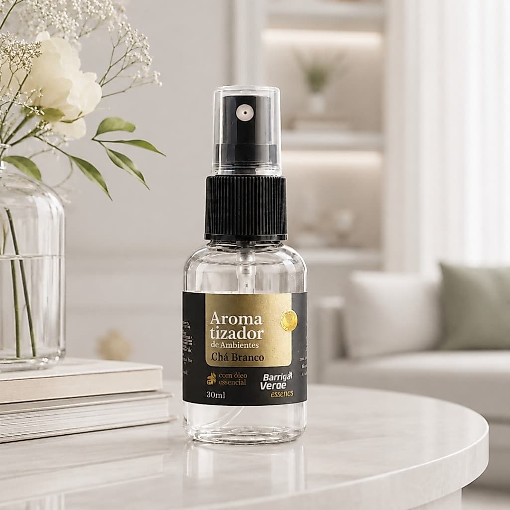 Aromatizador de Ambientes Spray 30ml Ambientes Internos Fragrância Chá Branco