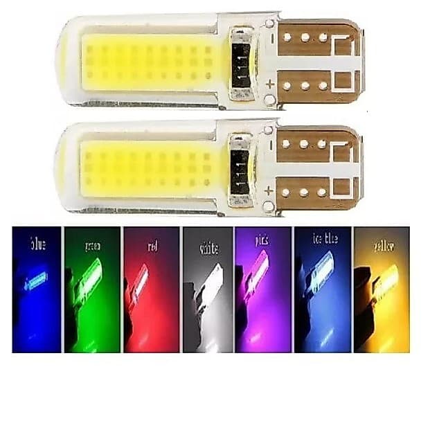 Par Lâmpada Pingo T10 5050 Led Cob Proteção Silicone Farolete Lanterna
