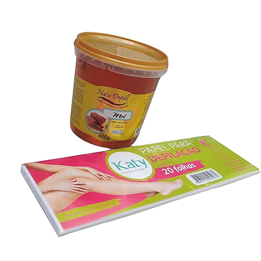 Cera Depilatória  Natu Depil 600g + 20 Papel P/ Depilação