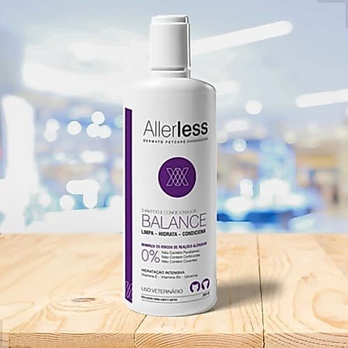 Shampoo Condicionador Balance Pele Pelos Cães Gatos Dermato Dermatite Tira Coceira 240 ML Allerless