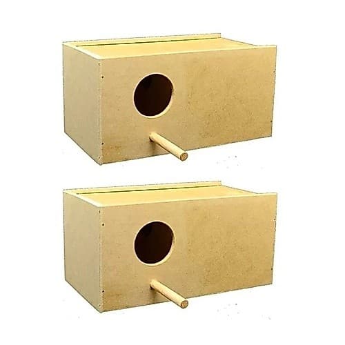 Kit 4 Ninho De Madeira Para Pássaros Aves Periquito Gaiola Viveiro