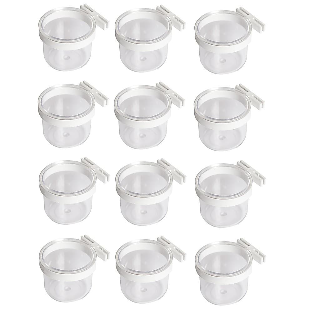 Kit 12 Porta Vitamina Cristal C/ Pressilha CLONE Médio Para Pássarinho Canario Belga Tarin Tizil