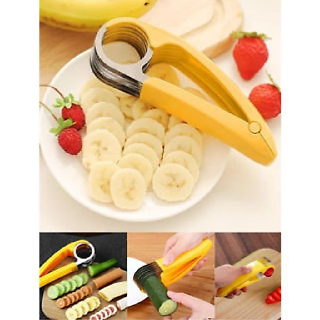 Fatiador Cortador de Banana Frutas Linguiça Salsicha Pepino Legumes Multifuncional