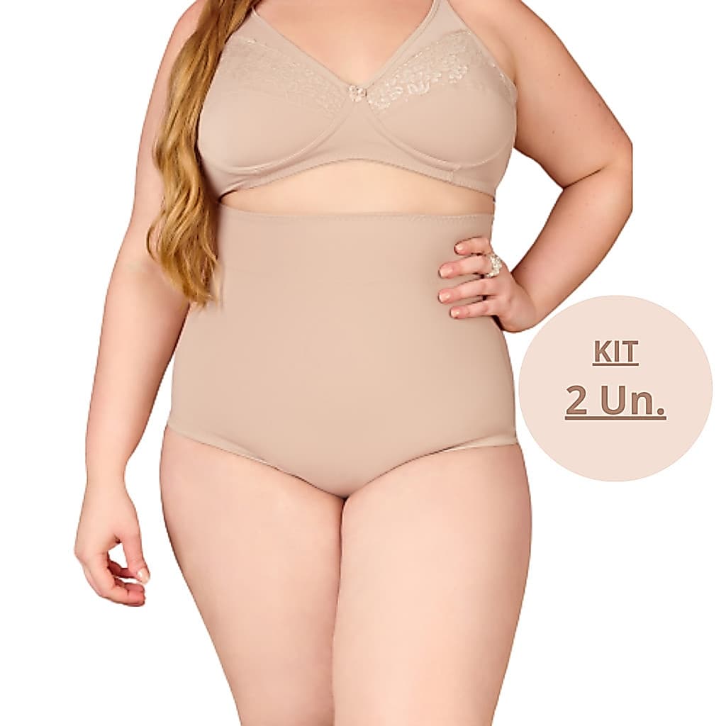 Kit 2 Cinta Alta Modeladora Plus Size Tamanhos 54,56 E 58 Compressão
