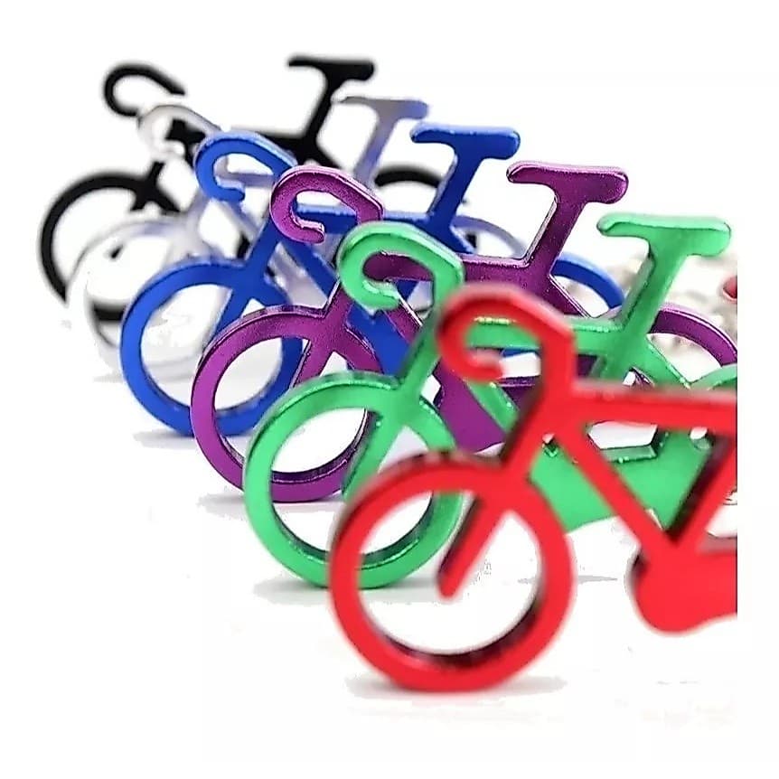 12 Chaveiro Pingente Mini Bike com Função abridor varias Cores