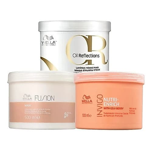 WELLA - CRONOGRAMA - KIT MASCARA NUTRI ENRICH 500 ML + MASCARA FUSION 500 ML + MASCARA OIL REFLECTIONS 500 ML