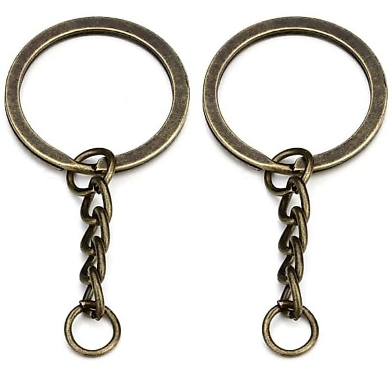 Argola Com Corrente Para Chaveiro Italiana - 25mm