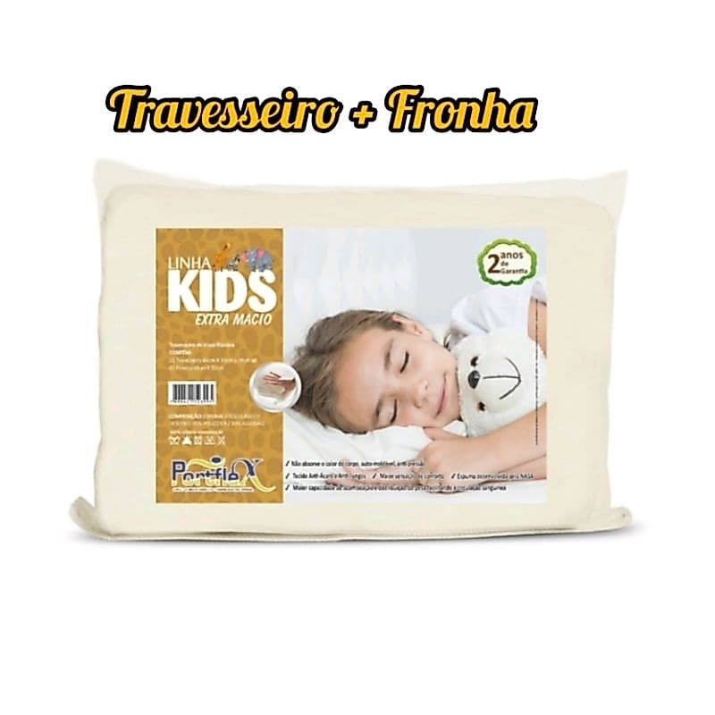 Travesseiro Infantil Kids Modelo Nasa 8cm Altura Antifungos com Fronha em Algodão