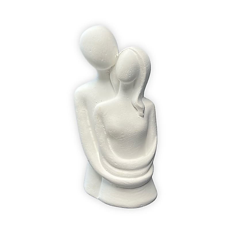 Casal Moderno Abraçado 11cm Gesso Cru