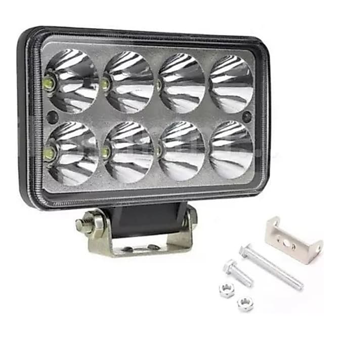 Farol Led Milha Auxiliar 24w Retangular Caminhão Trator 4x4