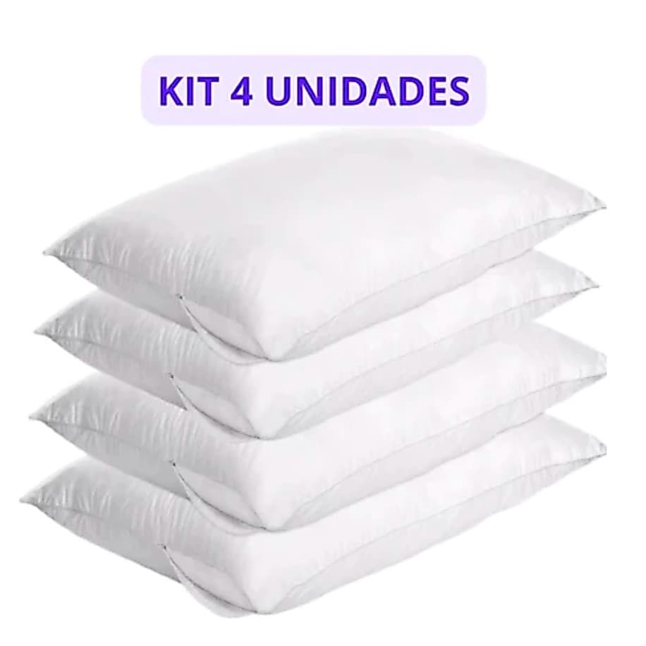 kit 4 Capas Protetora Fronha Travesseiro com Ziper Branco Anti Ácaro Proteção  / 2 pçs e 4 pçs