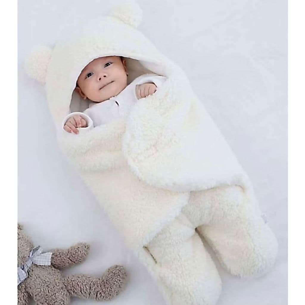 Saco de Dormir Cobertor Bebê Ursinho Sherpa + Soft Menino e Menina