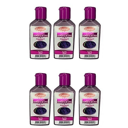 KIT  6 UND. ÓLEO CYANA 50ML CERAMIDAS, QUERATINA , RÍCINO E ARGAN, COCO , UVA
